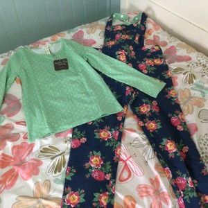 NWT size 8 overalls and shirt